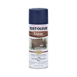 RUST-OLEUM STOPS RUST 300115 Enamel Paint, Low Satin, Classic Navy, 12 oz,