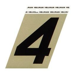 HILLMAN 840560 Angle-Cut Number, Character: 4, 3 in H Character, Black