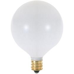 Satco S3753 Incandescent Bulb, 25 W, G16-1/2 Lamp, Candelabra E12 Lamp Base,