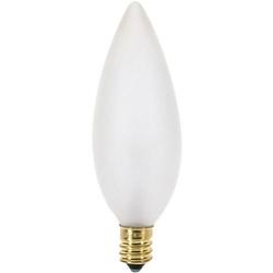 Satco S3785 Incandescent Bulb, 25 W, BA9-1/2 Lamp, Candelabra E12 Lamp Base,