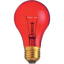 Satco S6080 Incandescent Bulb, 25 W, A19 Lamp, Medium E26 Lamp Base, Red