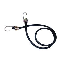 KEEPER 06185 Bungee Cord, 13/32 in Dia, 40 in L, Rubber, Black, Hook End