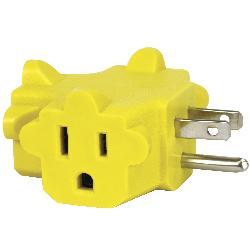 PowerZone ORAD0200 Outlet Tap, 125 V, 3 -Outlet, Yellow