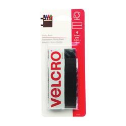 VELCRO Brand 90075 Fastener, 3/4 in W, 3-1/2 in L, Nylon, Black, Rubber