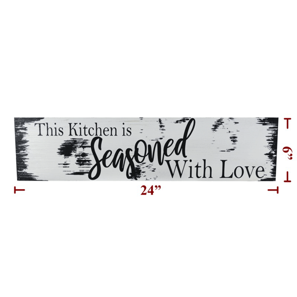 24" x 6" "Seasoned with Love" Wood Sign