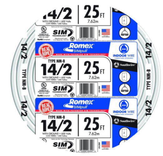 25 ft 14/2 Romex Cable