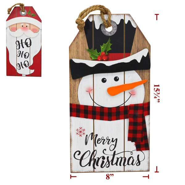 15.75" x 8" Assorted Christmas Tag Signs