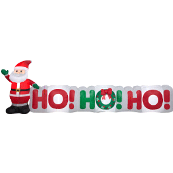 Inflatable HO HO HO Sign w Santa