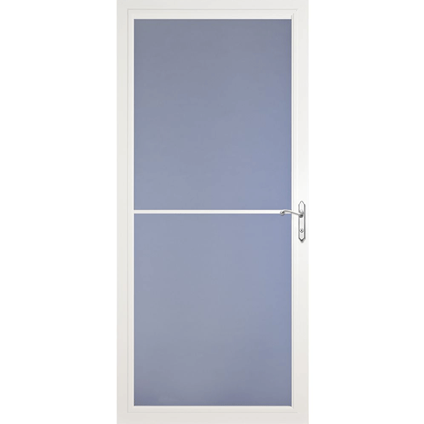 32 in Full Screen Away Storm Door White-Satin Nickel Hardware