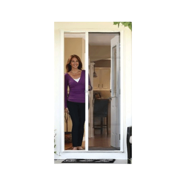 Brisa 80 in White Aluminum Frame Retractable Screen Door