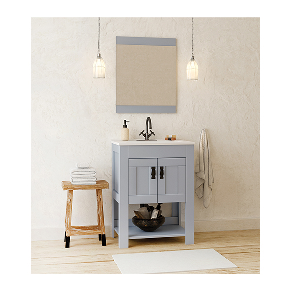 24 Inch Beverly Mirror - Platinum Gray