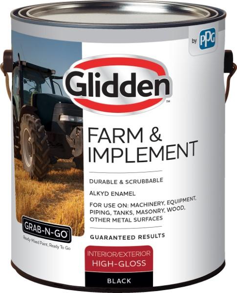 Glidden Farm & Implement Interior/Exterior Paint Gloss Black