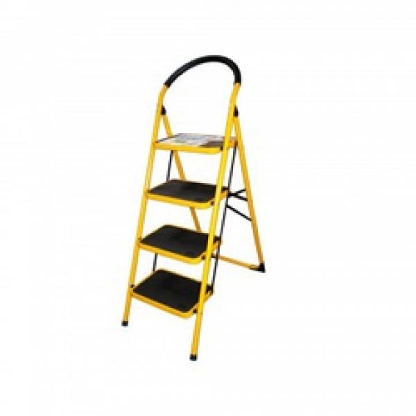 Bulk Buys OD374 Ladder with Oversize Step, 4-Step, 300 lb, Metal/Plastic,
