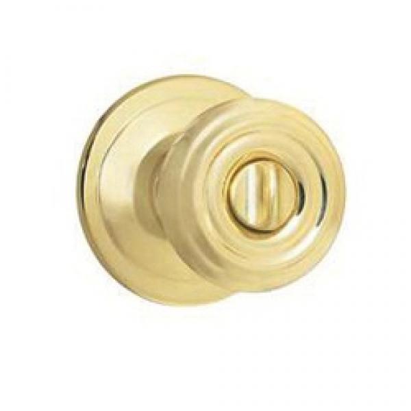 Kwikset Signature Series 730CN 3 CP Privacy Door Knob, Polished Brass