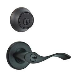 Kwikset 690BL-11P CP Deadbolt and Entry Lockset, 3 Grade, Venetian Bronze,