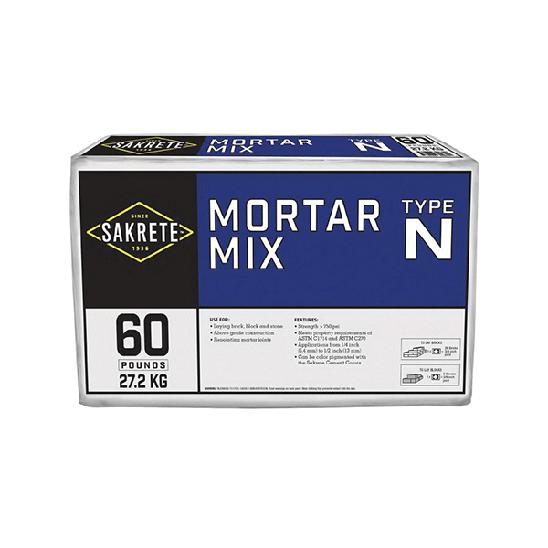 Sakrete 65306214 Mortar Mix, Gray, Powder, 60 lb Bag  