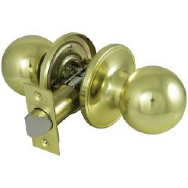 ProSource T3730V-PS Door Knob, Knob Handle, Metal, Polished Brass, 2-3/8 to