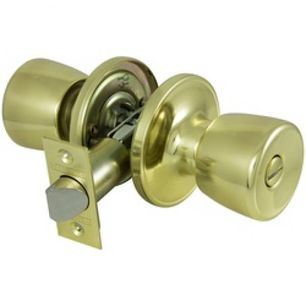 ProSource TS710V-PS Privacy Door Knob Lockset, Brass