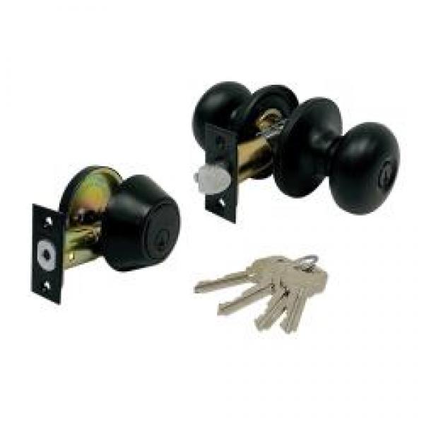 ProSource Combo Knob Lockset, Pack, Matte Black