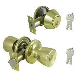 Prosource Deadbolt and Entry Lockset, 3 Grade, Tulip Handle, Keyed Alike