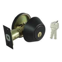 ProSource Deadbolt, 3 Grade, Aged Bronze, 2-3/8 to 2-3/4 in Backset, KW1