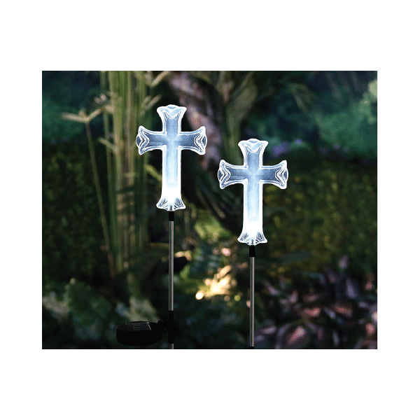 Solar Cross Garden Stake