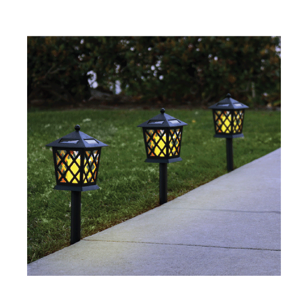 4-Pack Black Lantern Pathway LED Lights