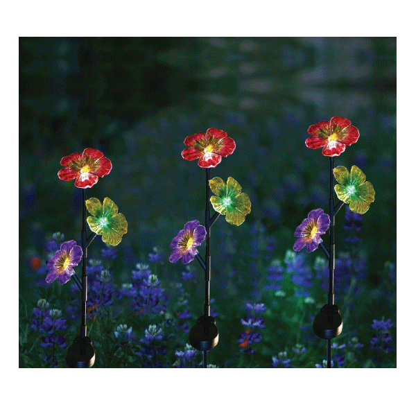Solar Exotic Flower Garden Stake w LED Lights