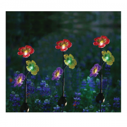 Solar Exotic Flower Garden Stake w LED Lights