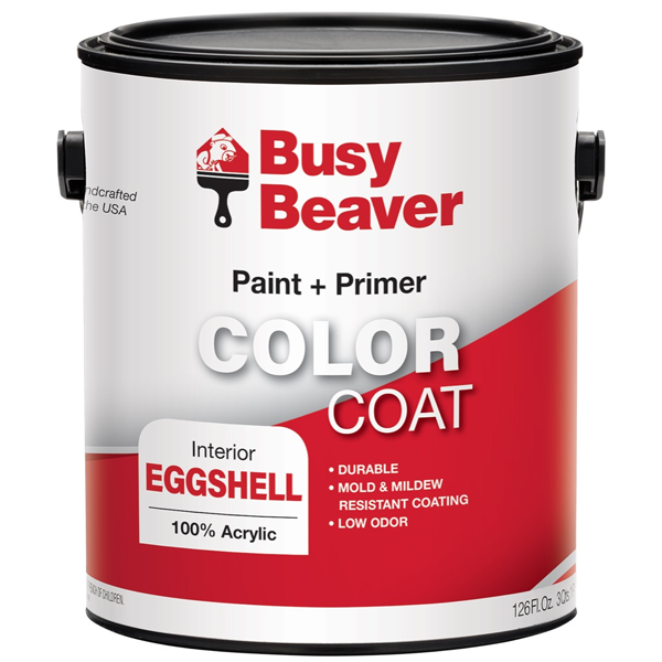 Busy Beaver Color Coat Interior Paint + Primer - Eggshell - Midtone Base - Gallon