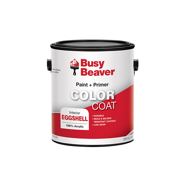 Busy Beaver Color Coat Interior Paint + Primer - Eggshell - White Pastel - Quart