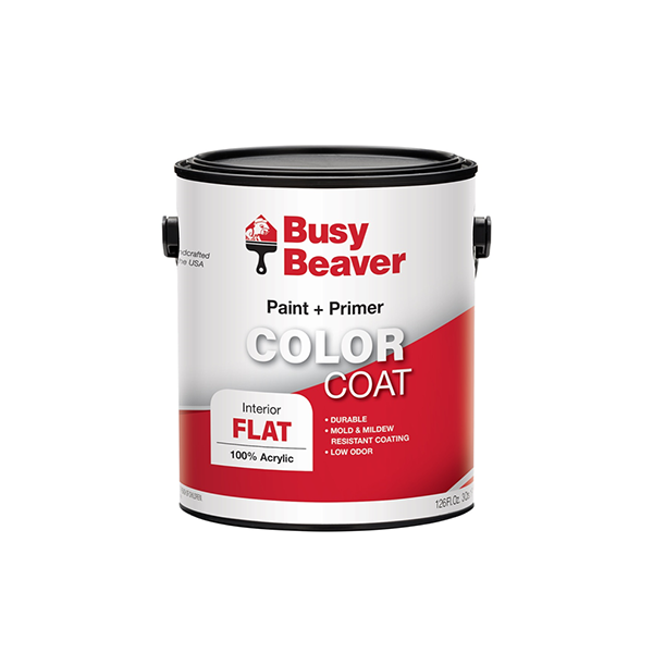 Busy Beaver Color Coat Interior Paint + Primer - Flat - Midtone Base - Quart