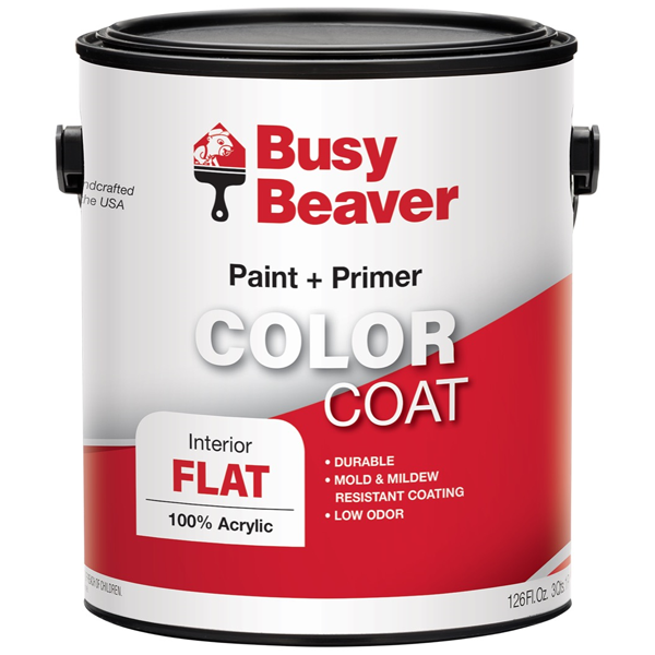 Busy Beaver Color Coat Interior Paint + Primer - Flat - Neutral - Gallon