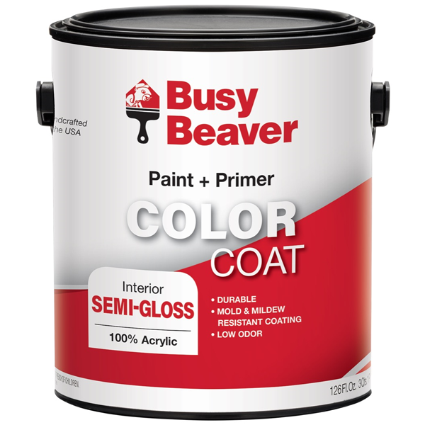 Busy Beaver Color Coat Interior Paint + Primer - Semi-Gloss - Midtone Base - Gallon