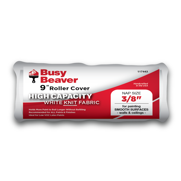 Busy Beaver High Capacity 9" Roller Cover.  3/8" Nap Size.