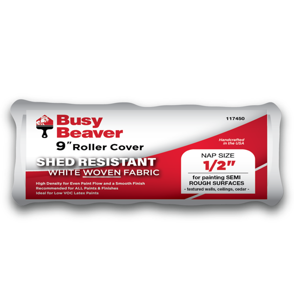 Busy Beave Shed Resistant 9" Roller Cover.  1/2" Nap Size.