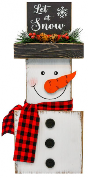18.5" 3 Block Wood Snowman