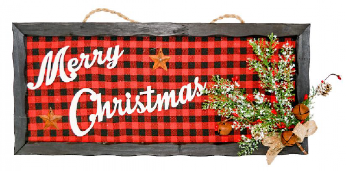 18 in Merry Christmas Wood Plaque