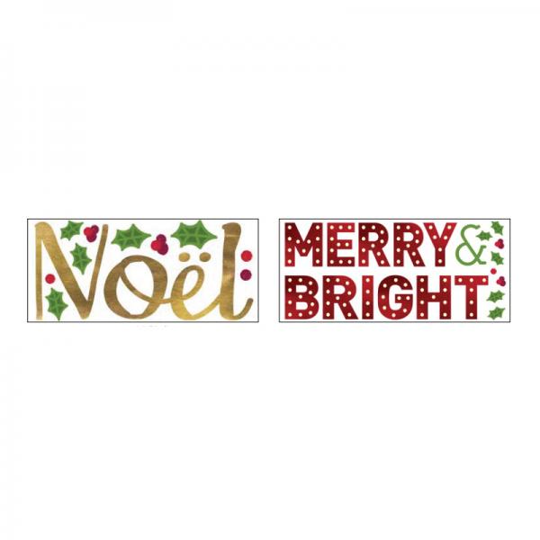 Impact Innovations 13971D Foil Wall Art Assortment, Noel, Merry and Bright