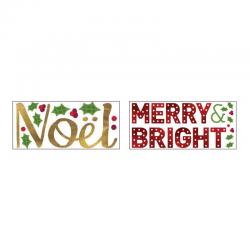 Impact Innovations 13971D Foil Wall Art Assortment, Noel, Merry and Bright