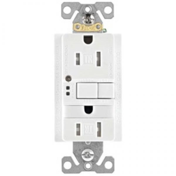 Pass & Seymour radiant 1597NTLTRWCCD4 Nightlight/GFCI Receptacle, 2 -Pole,