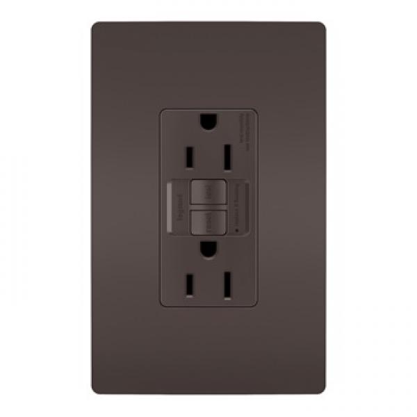 Pass & Seymour 1595CC10 GFCI Duplex Receptacle, 2 -Pole, 15 A, 125 VAC,