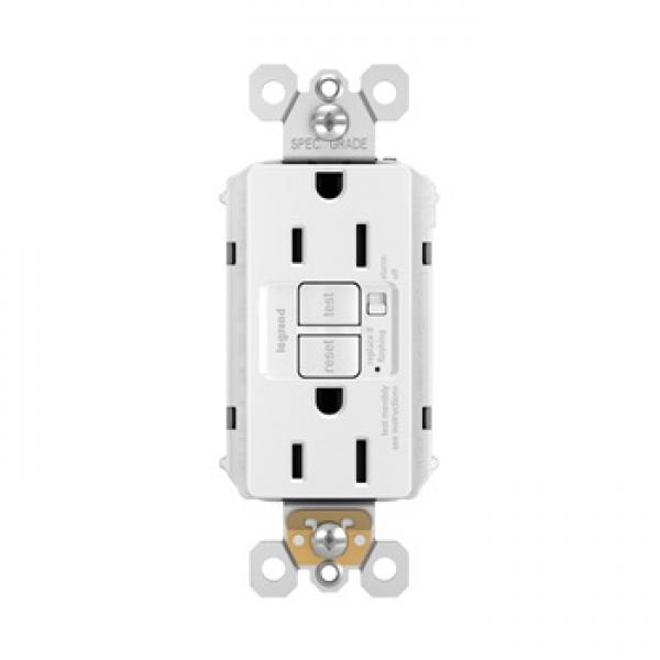 Pass & Seymour radiant 1597TRAWCCD4 GFCI Duplex Receptacle, 2 -Pole, 15 A,