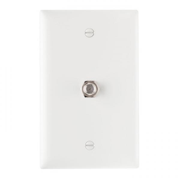 On-Q TPCATVWCC12 Wallplate and Strap, 1 -Gang, Steel, White, Nickel Plated